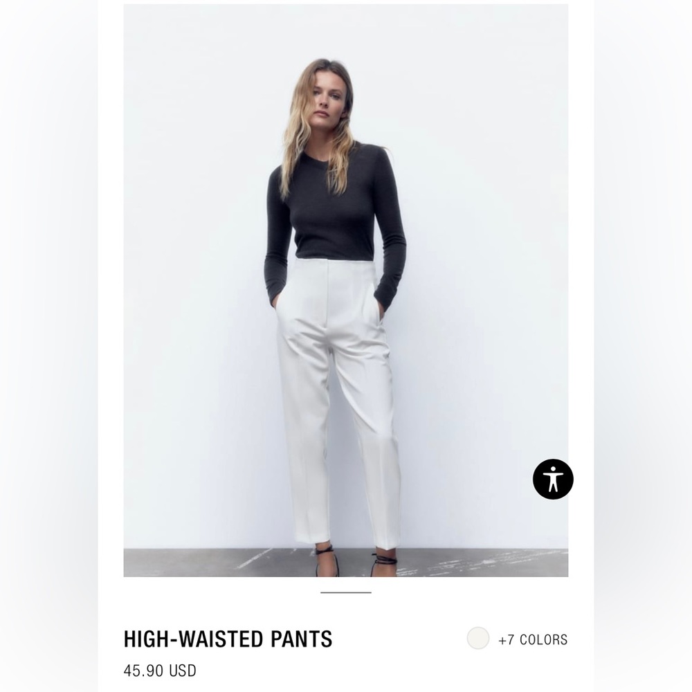 NWOT Zara High Waisted Trouser Pants